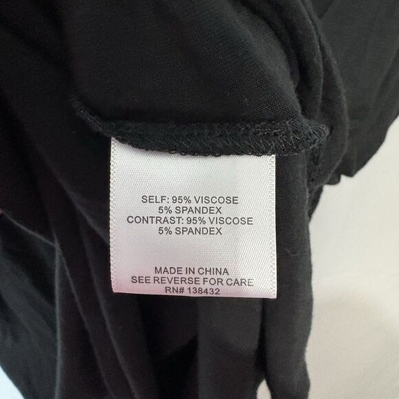 Modcloth Women's Sz 1X Black White Retro Blouse Top Keyhole Neck Short Sleeve - Picture 5 of 7